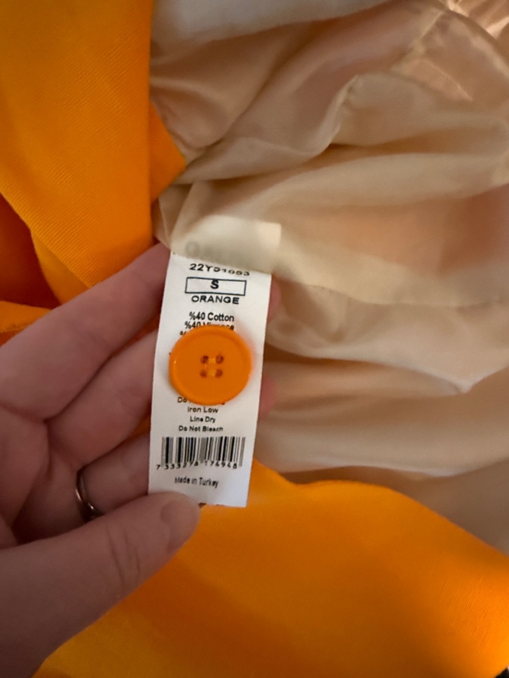 Galita Orange Linen Blend Single Butyon Loose Fit Blazer Size Small - Picture 4 of 6